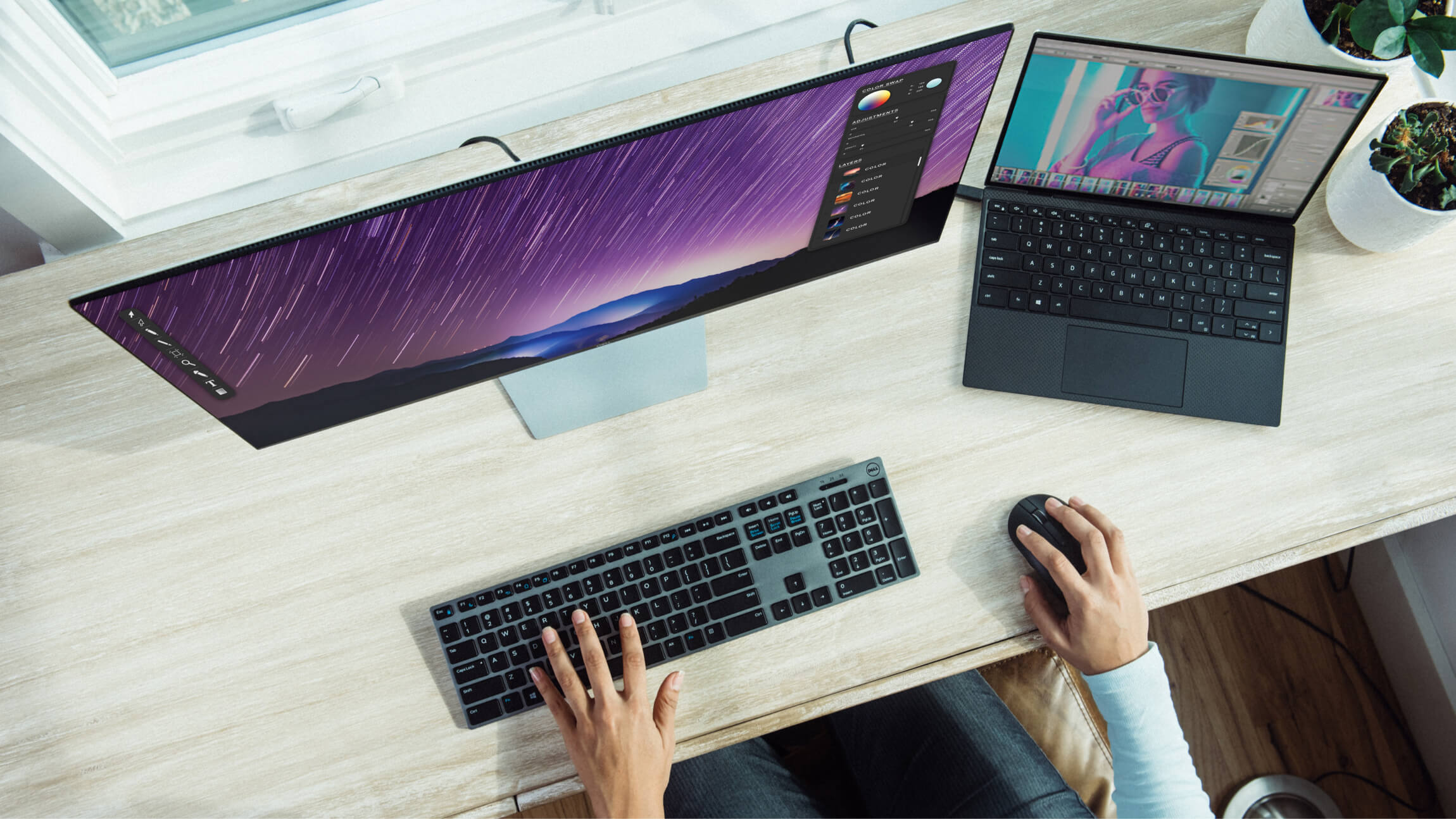 Photo of a person working at a computer