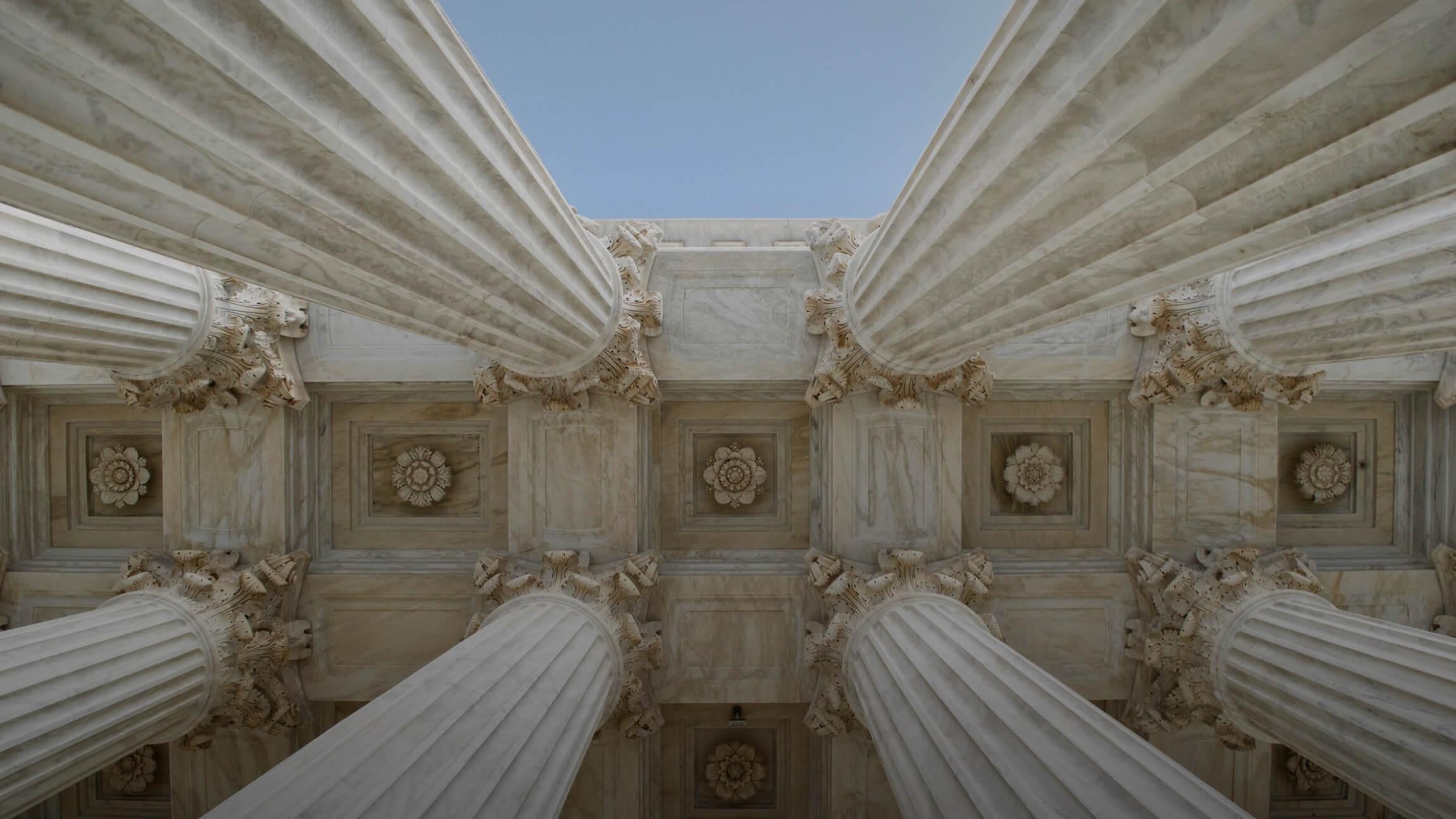 Photo of the pillars at the Supreme Court of the United States