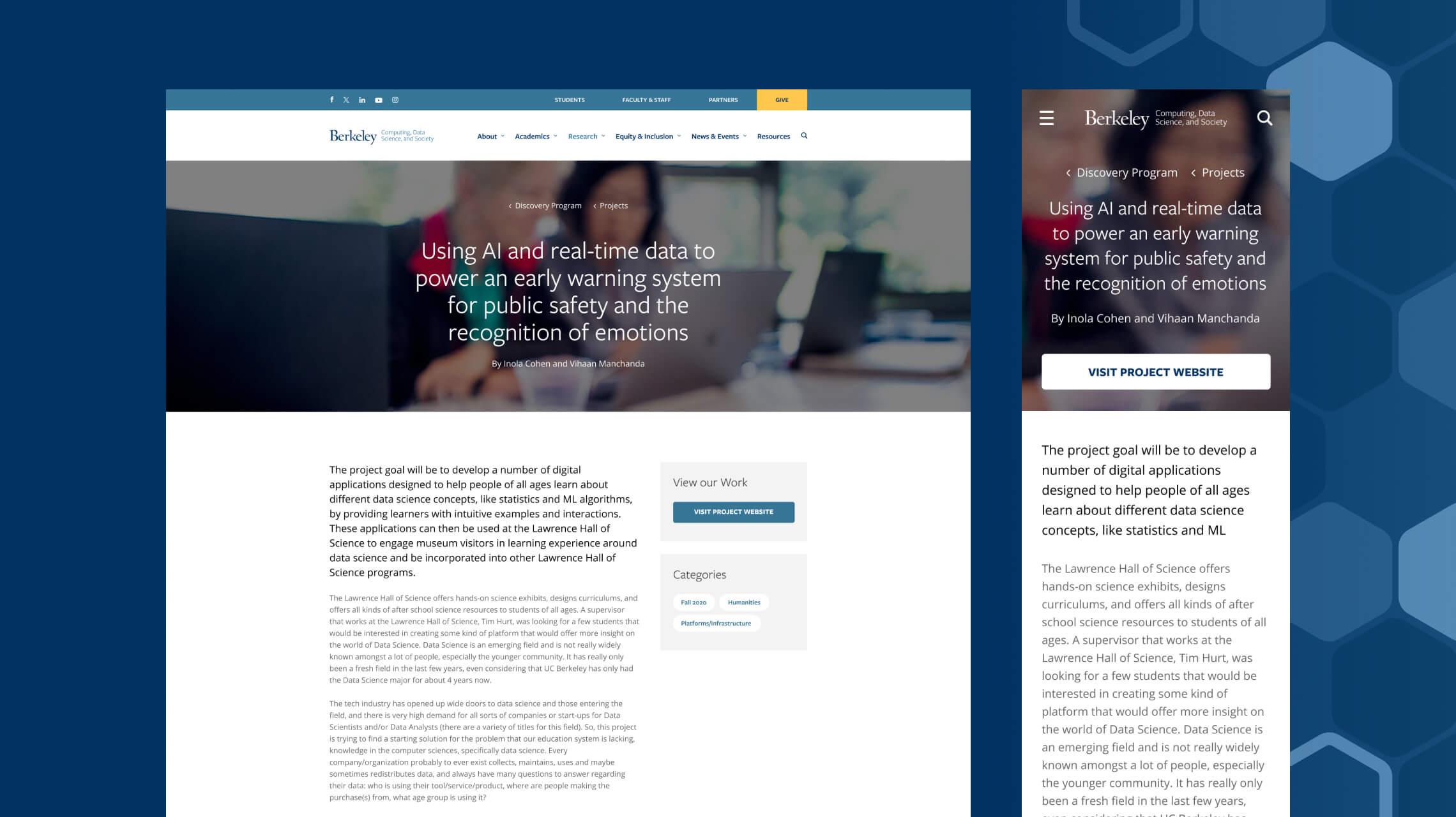 General inner page design for deskop and mobile