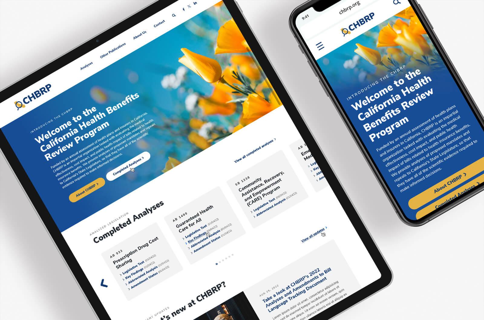 CHBRP homepage design