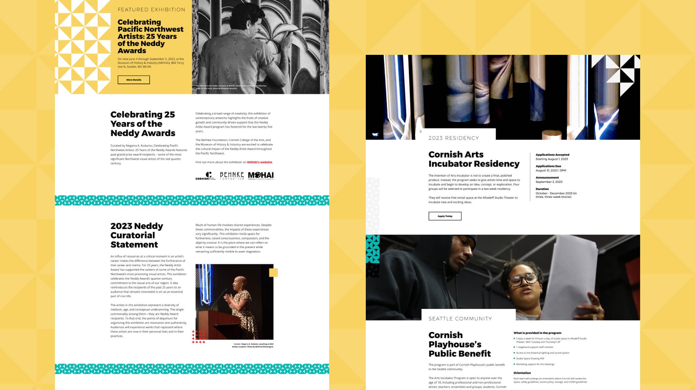 Various desktop designs for the Cornish+ site