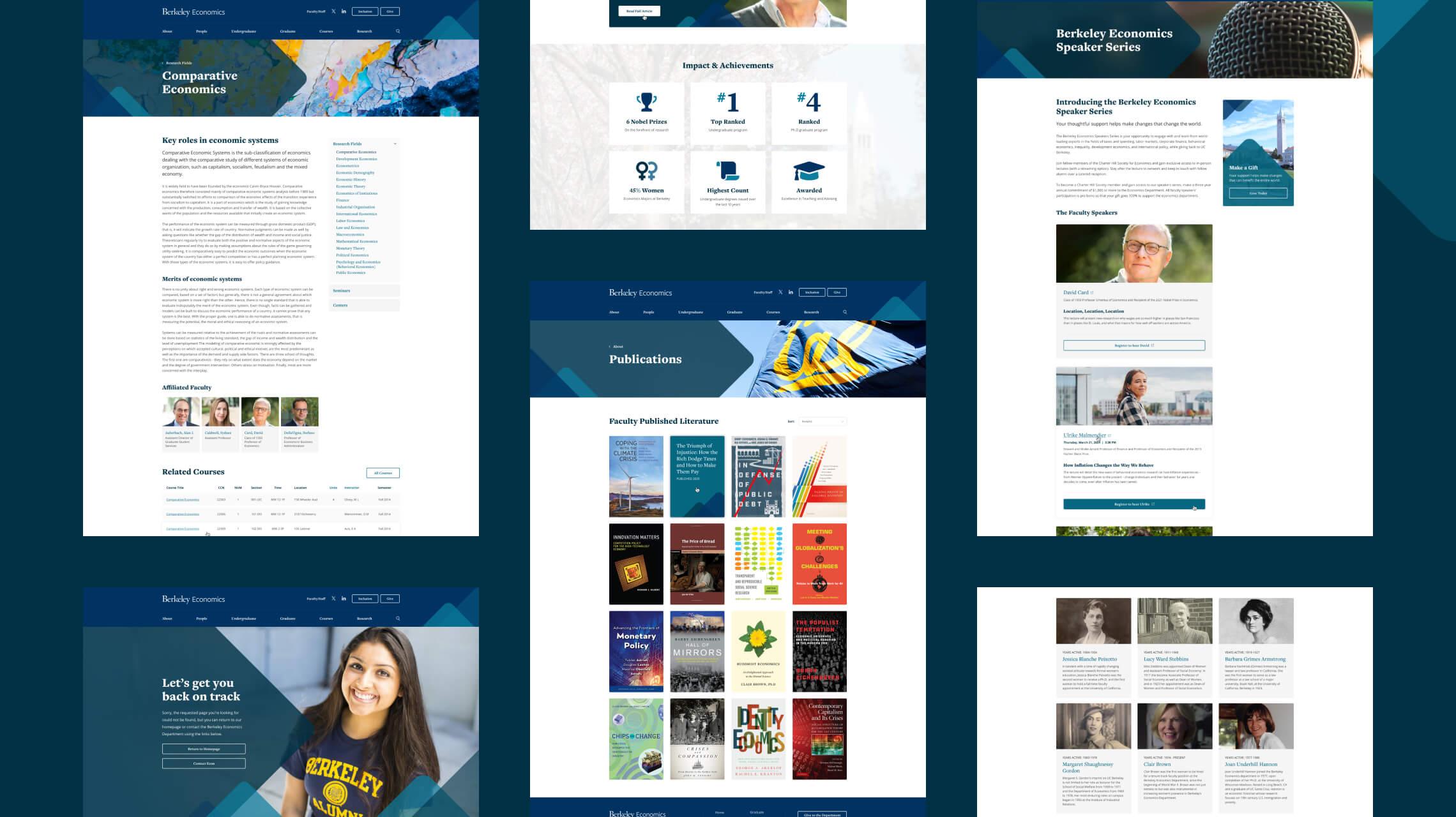 Design examples of various desktop screens