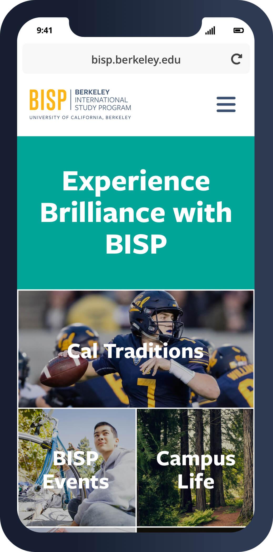 A mobile screenshot of the BISP Student Experience section