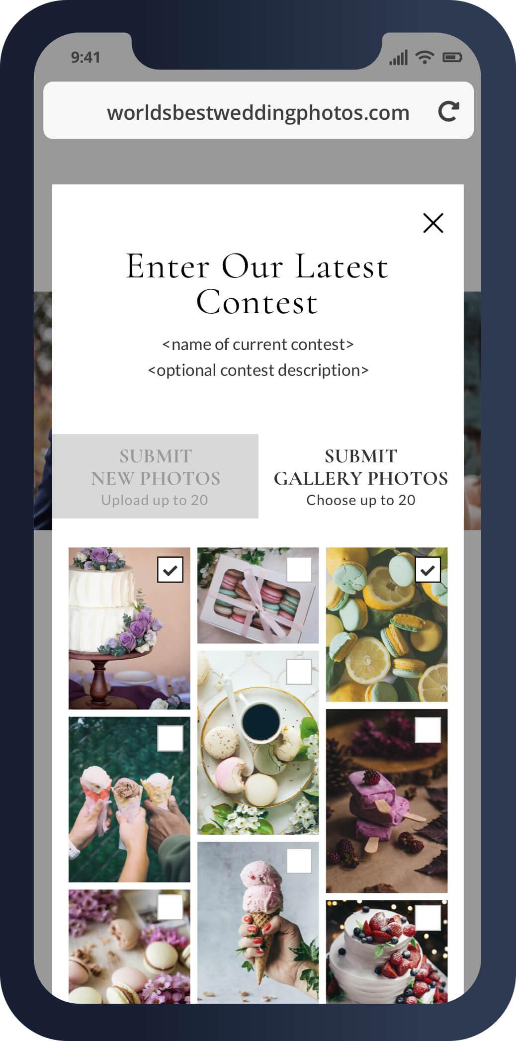 A mobile screenshot of WBWP's contest entry process